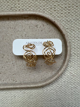 Load image into Gallery viewer, Rose Hoop - 18K Gold Filled
