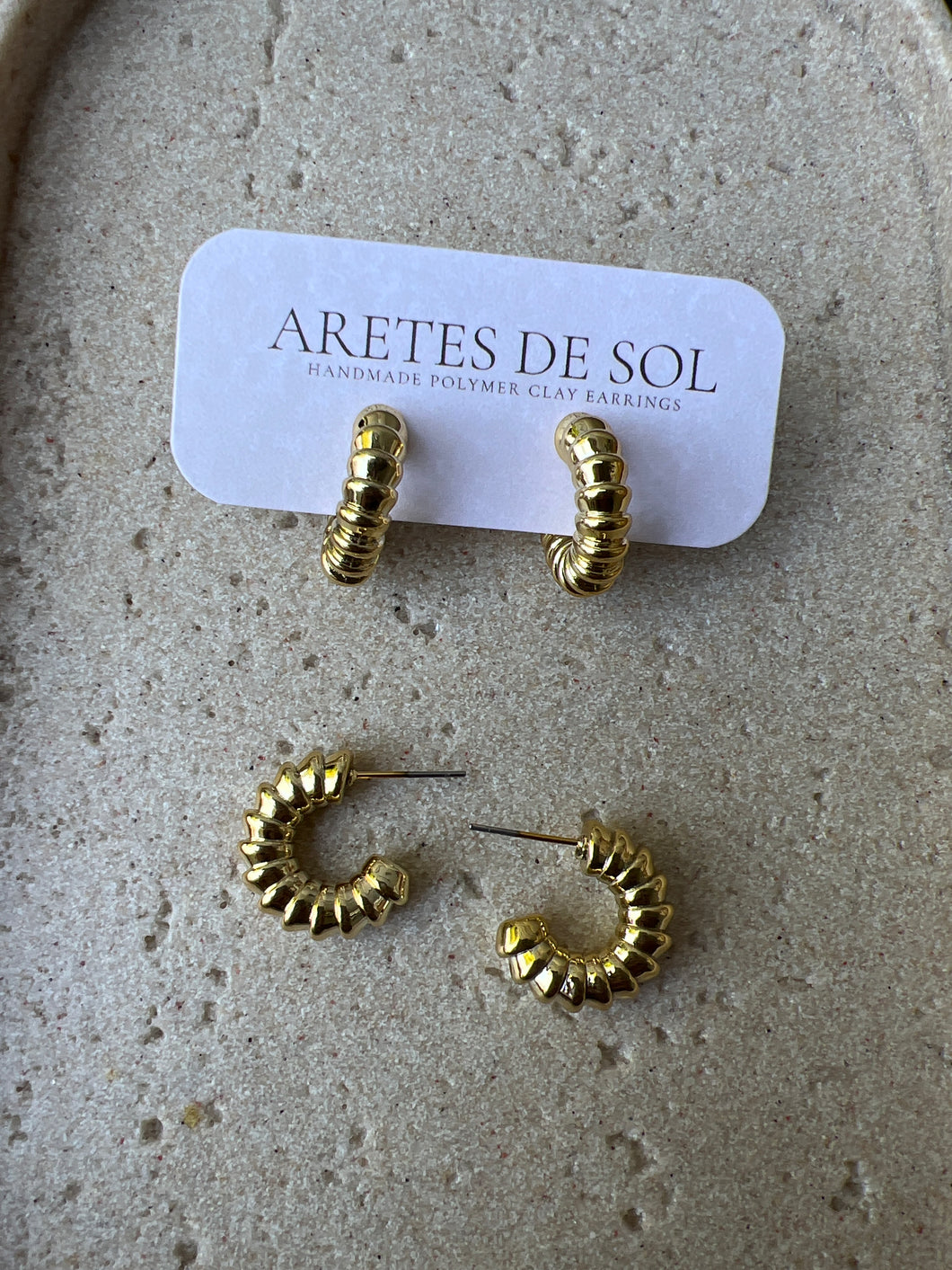 Ridged Hoop - Gold Plated